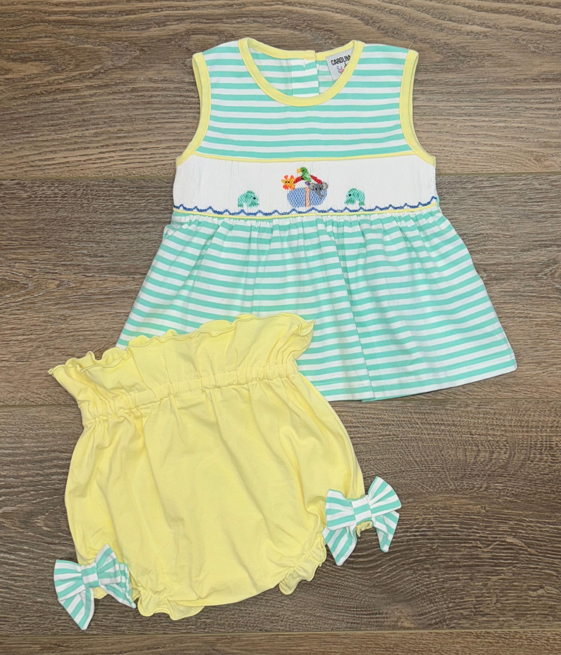 Smocked Noah's Ark Bloomer Set