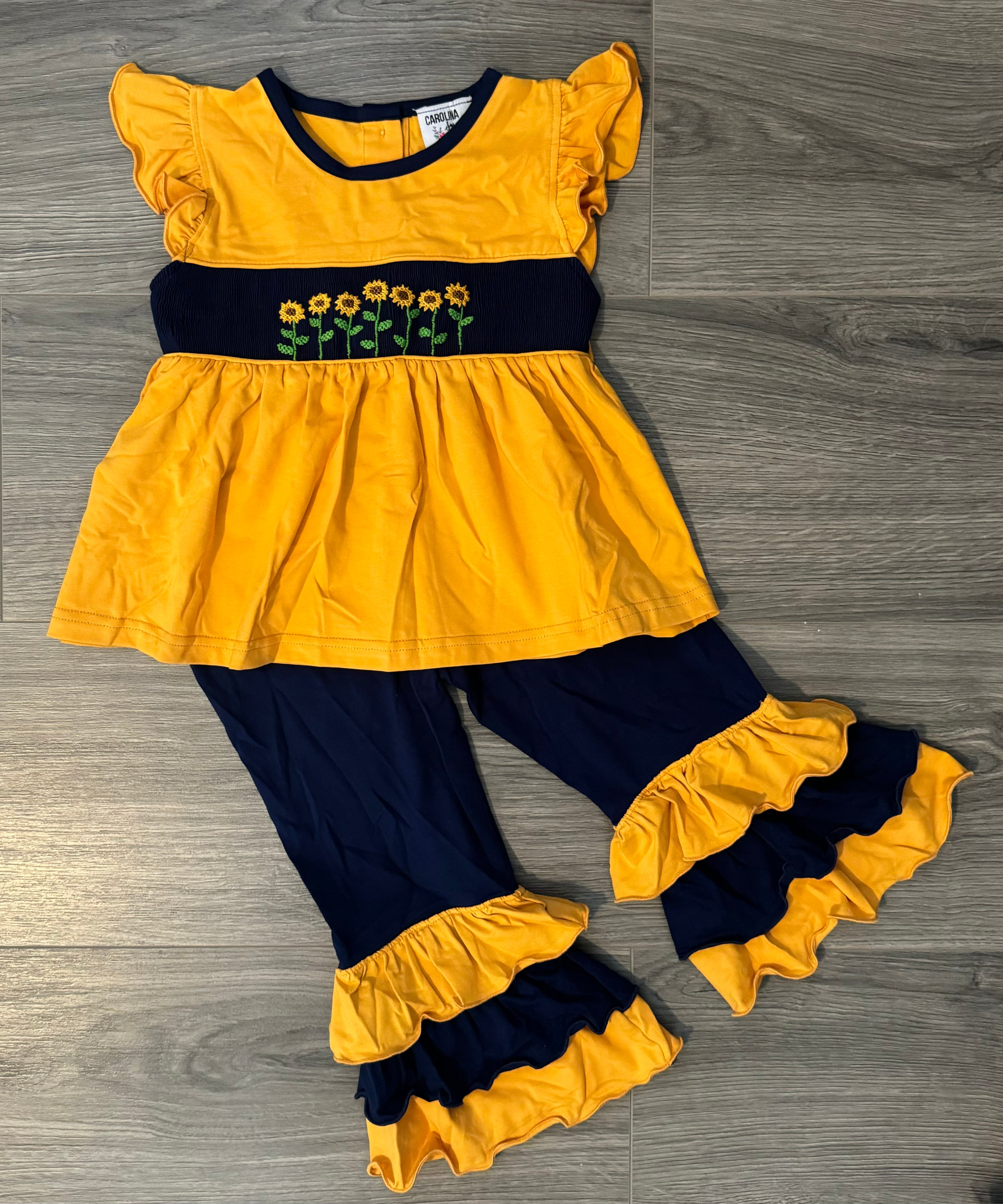 Smocked Sunflower Pant Set