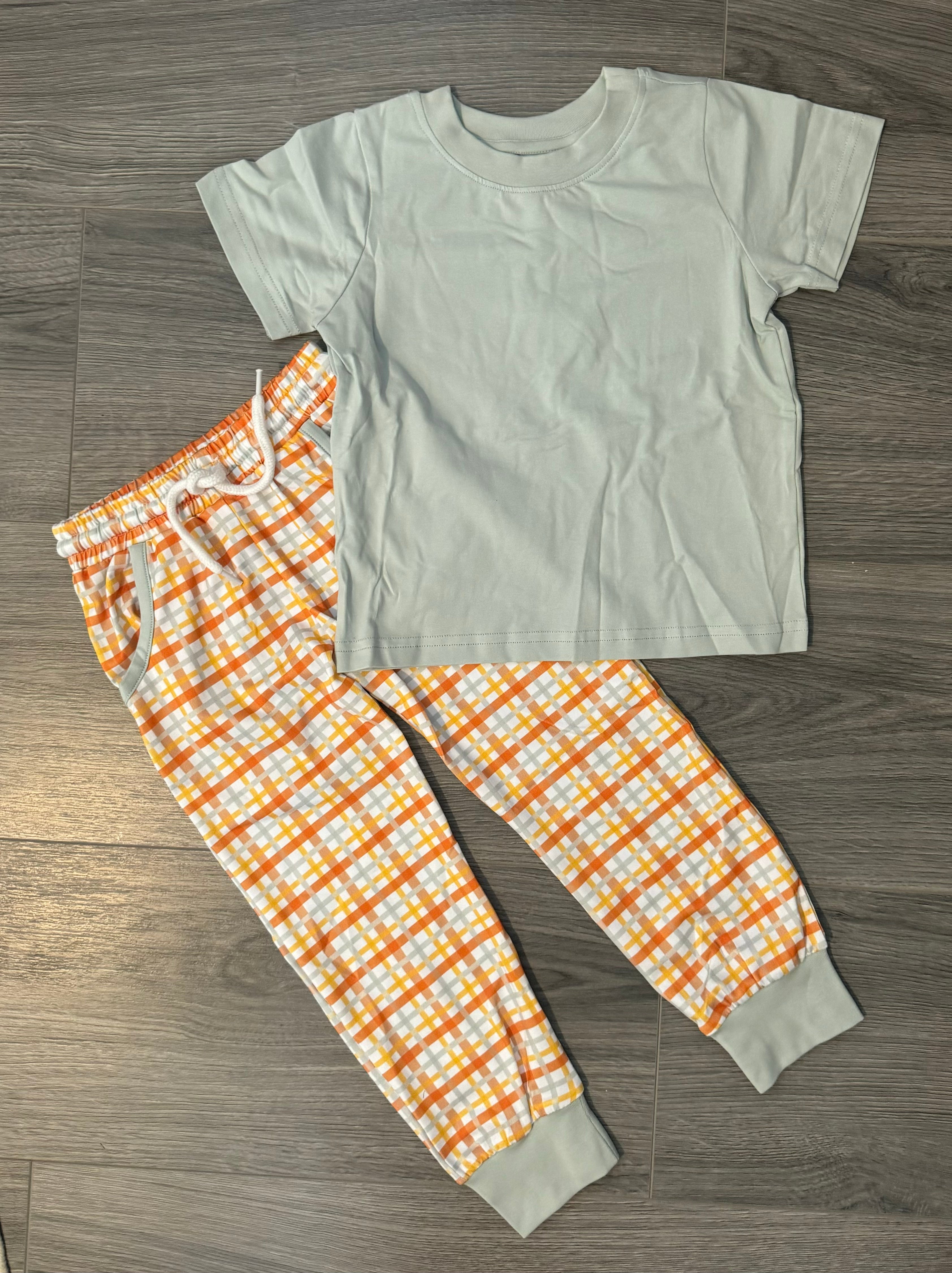 Fall Plaid Jogger Set