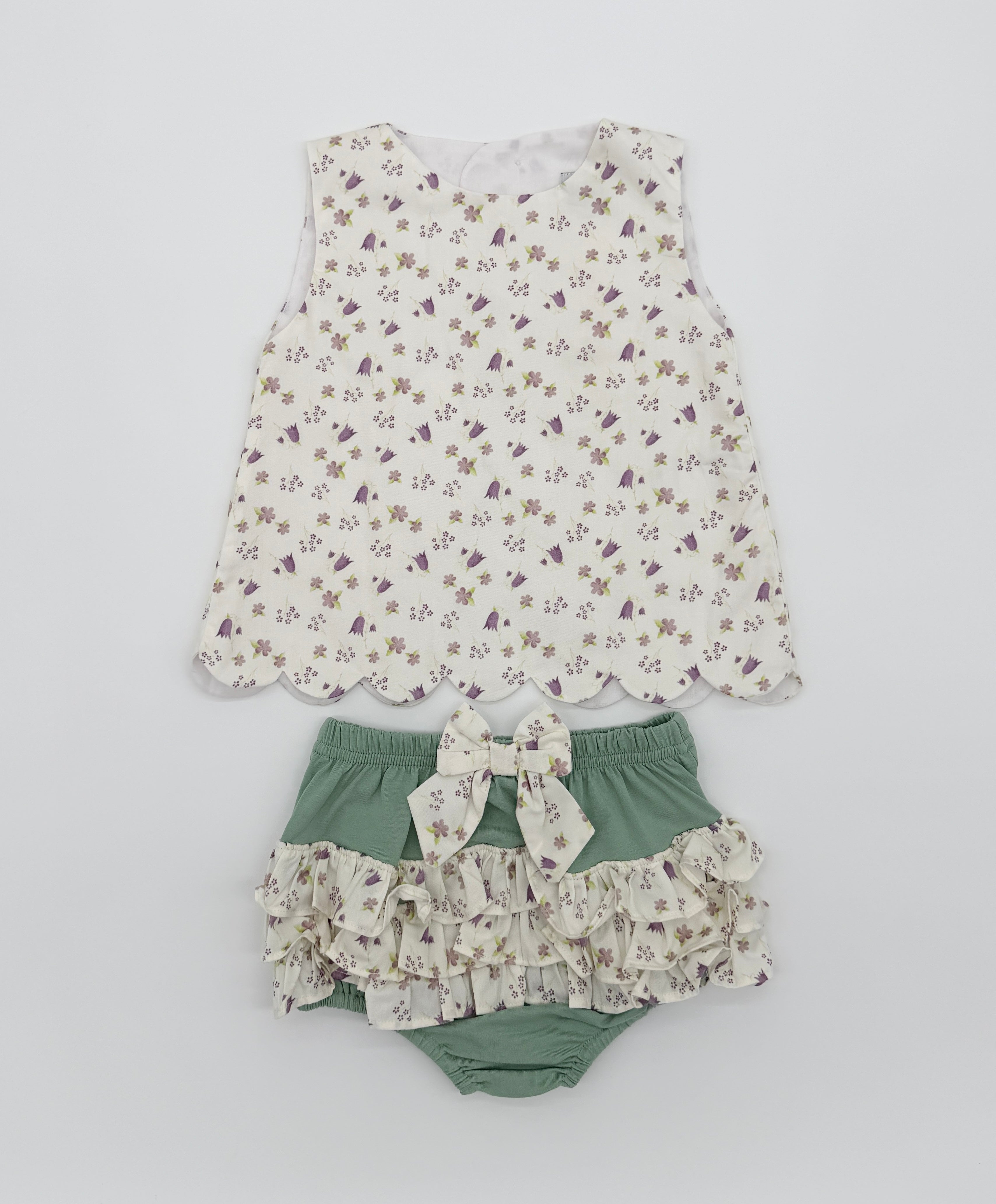 Lavender Floral Bloomer Set