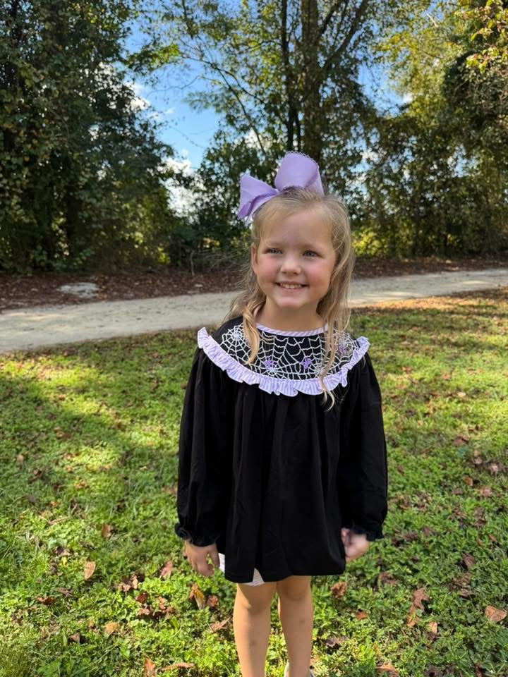 Smocked Spider Webs Bloomer Set