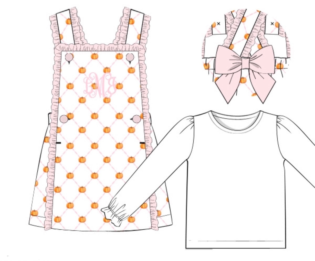 Pumpkin Trellis Dress Set