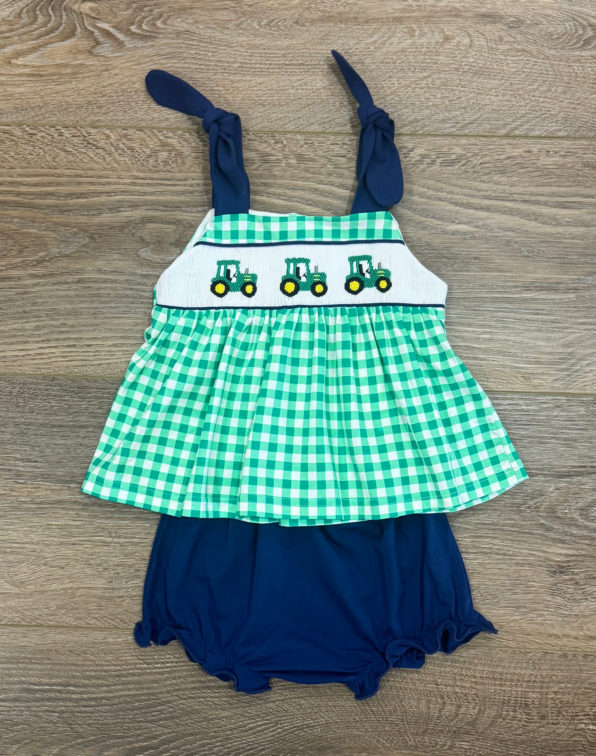 Smocked Tractors Bloomer Set