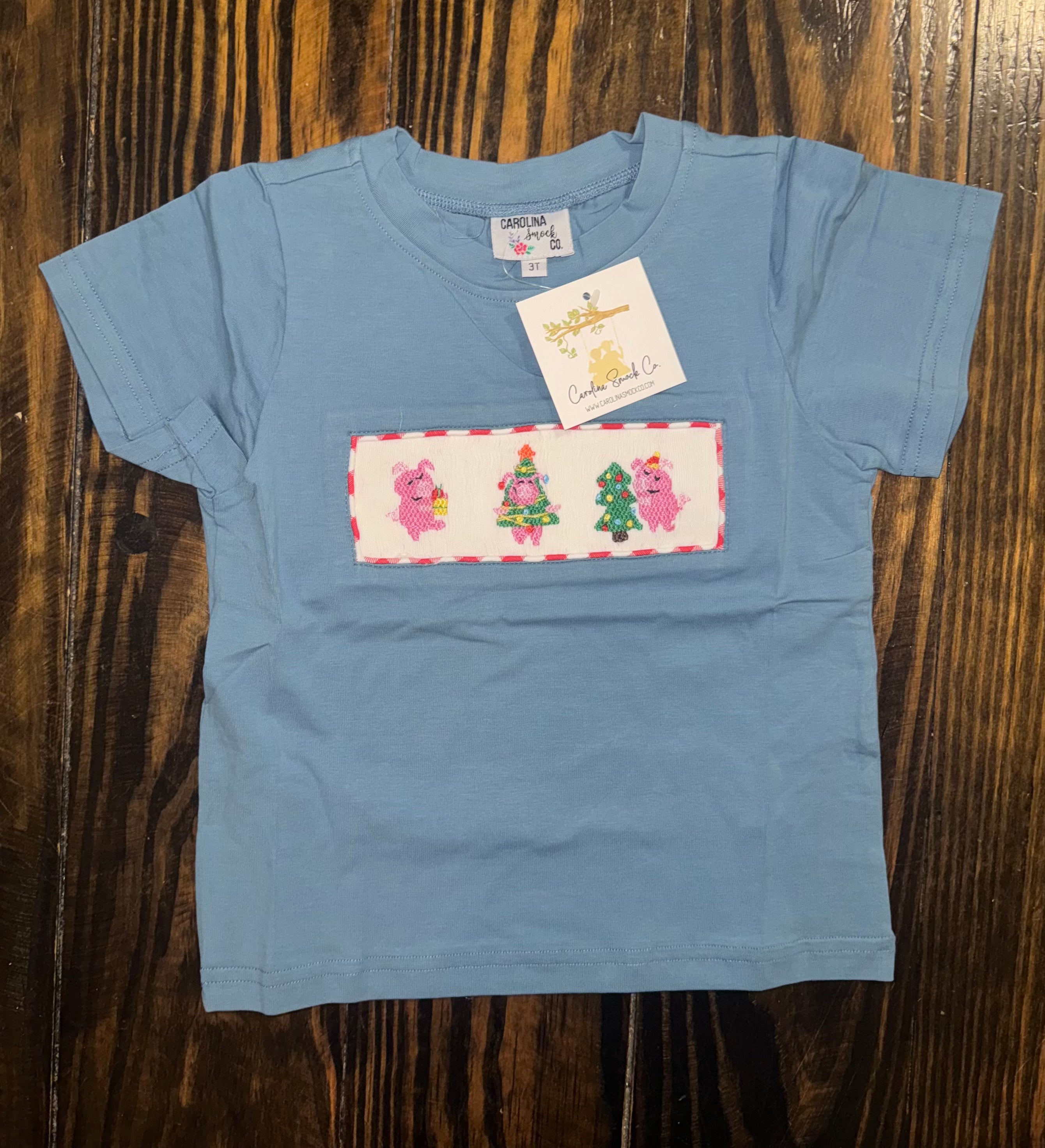 Smocked Holiday Hogs Shirt