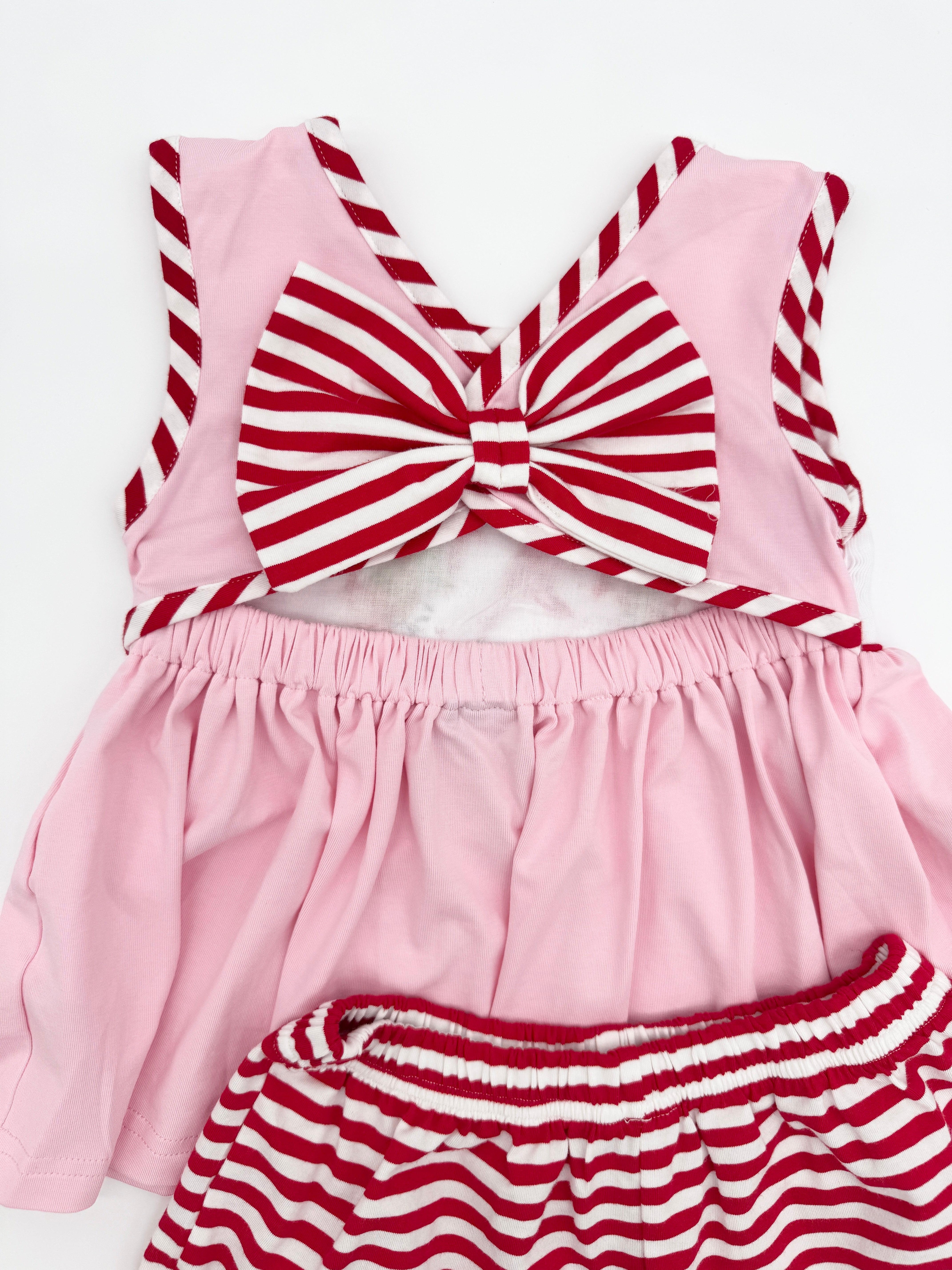 Smocked Strawberry Girl Short Set