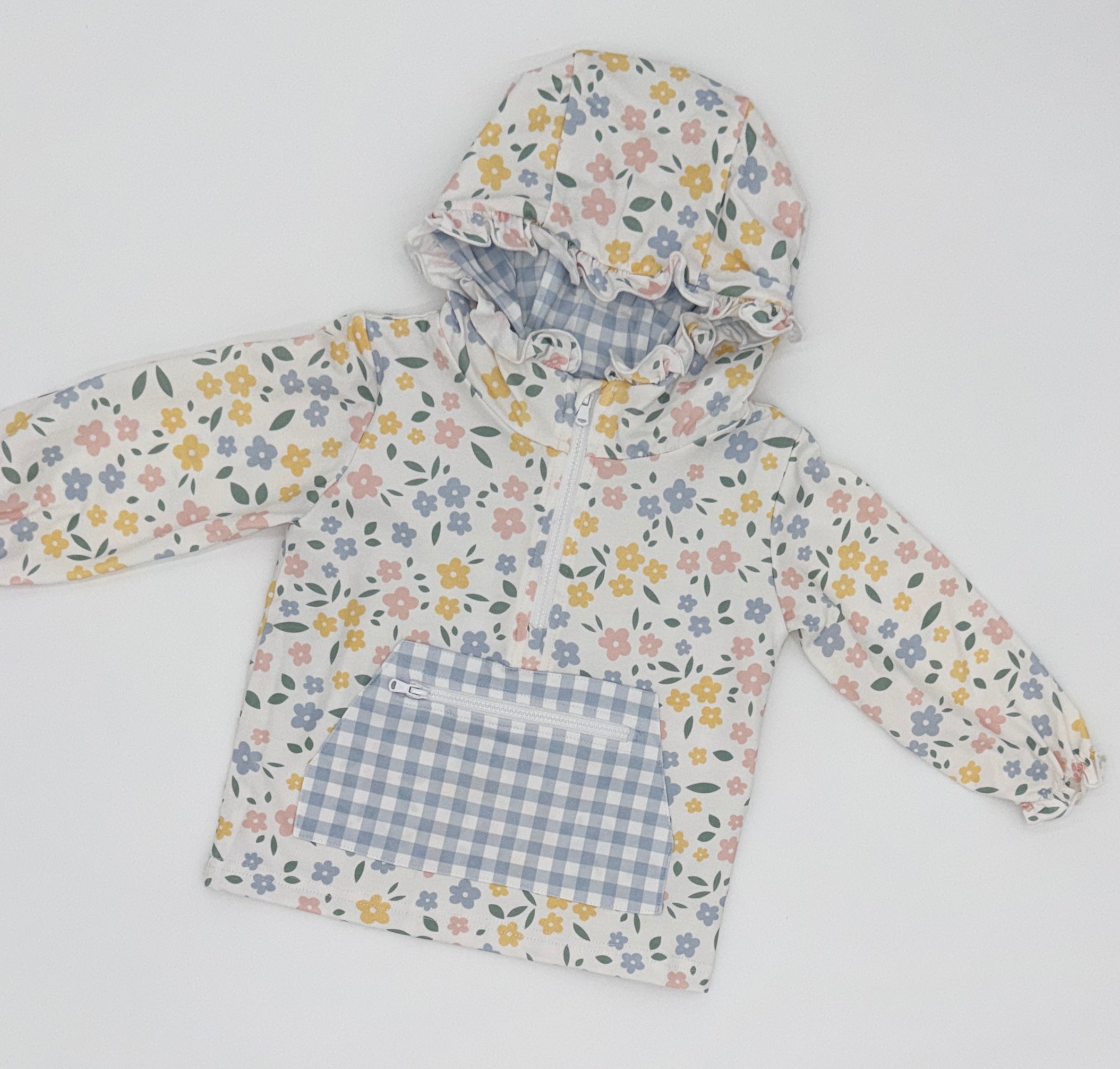 Floral & Gingham Knit Pullover