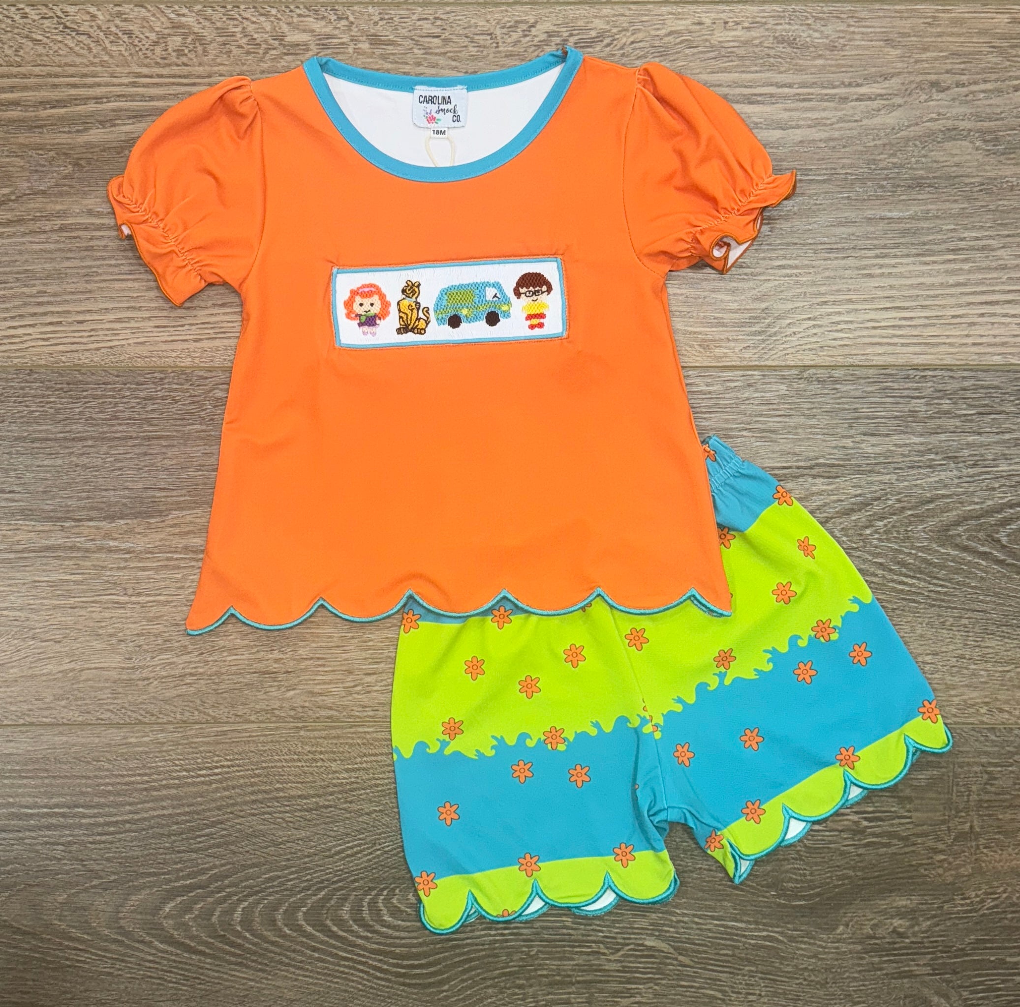 Smocked Mystery Machine Girls Short Set