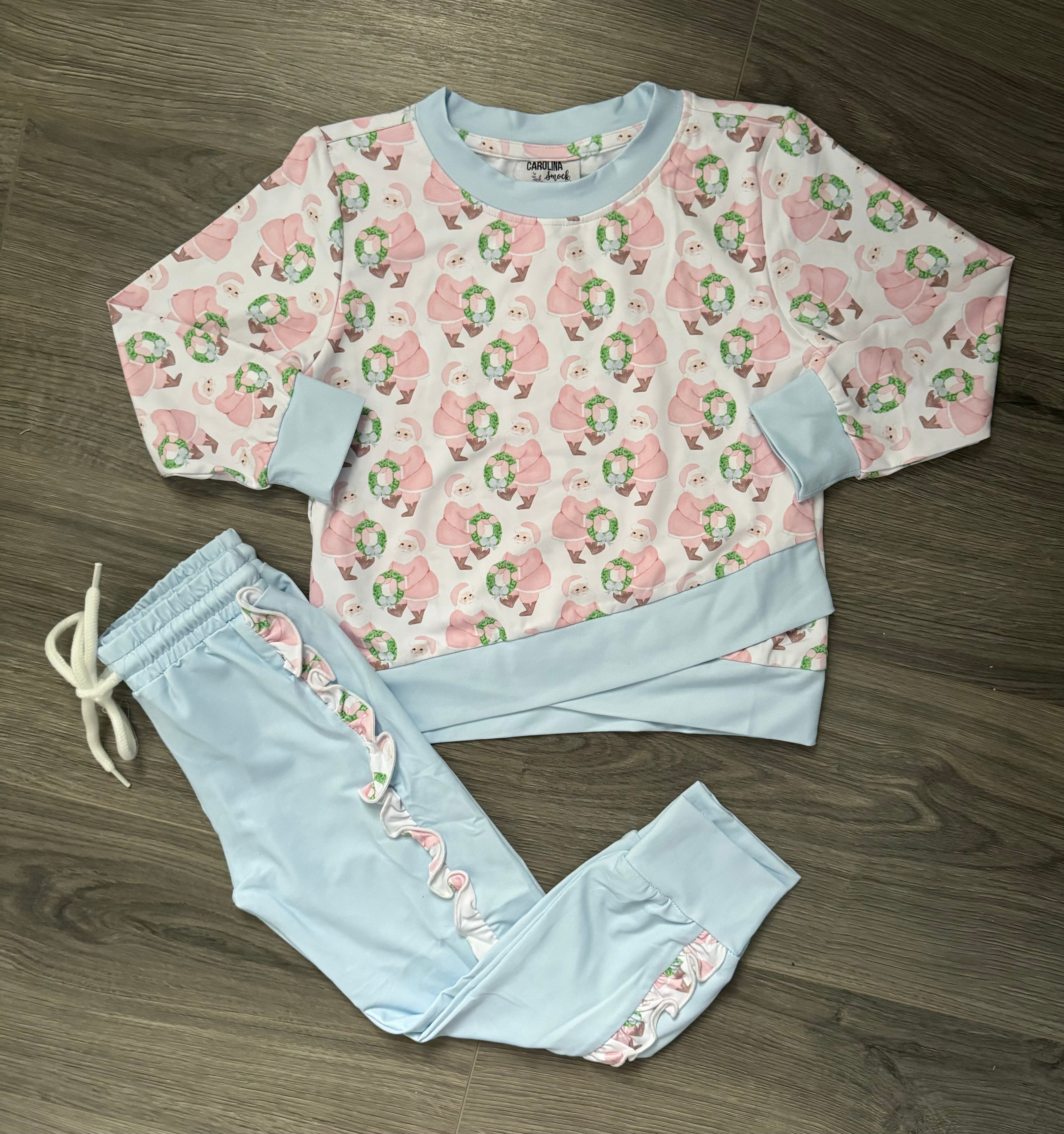 Pastel Santa Girls Jogger Set