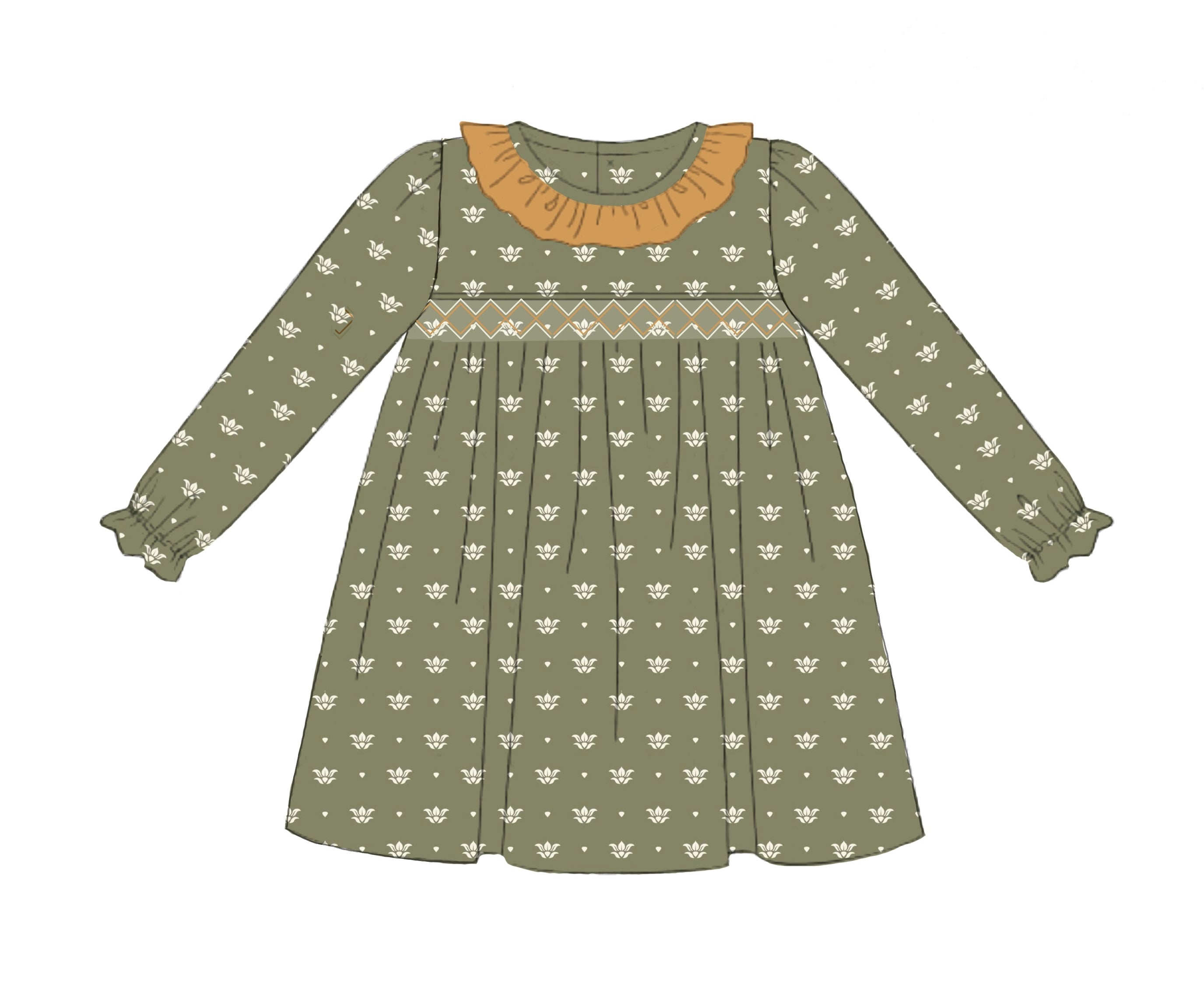 PO91 Fall Floral & Plaid Dress