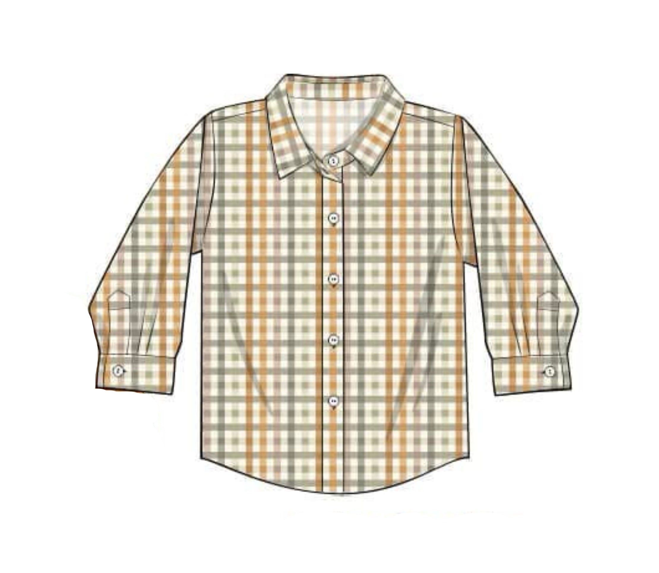 PO91 Fall Floral & Plaid Adult Shirt