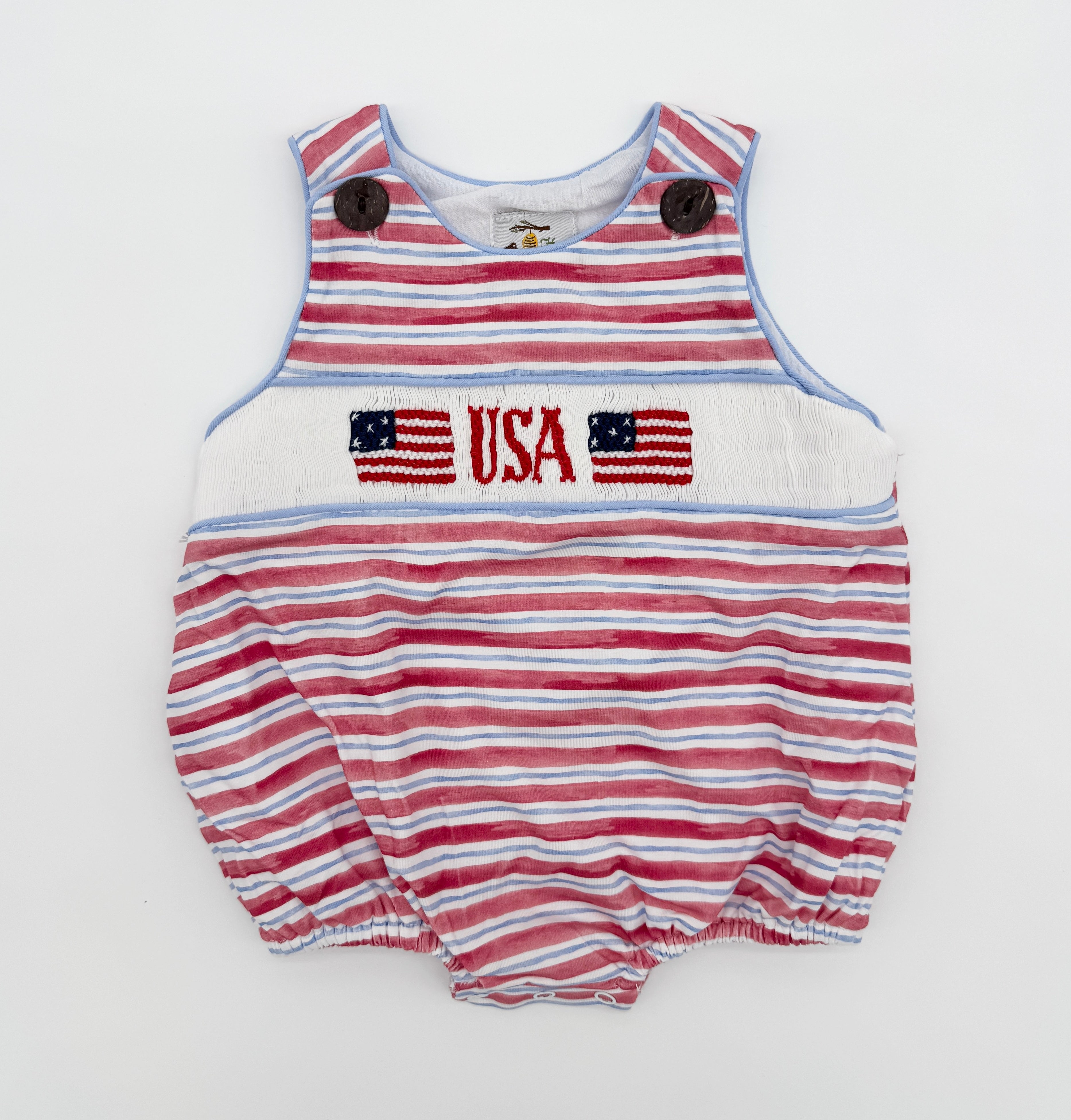 USA Smocked Flags Boy Bubble