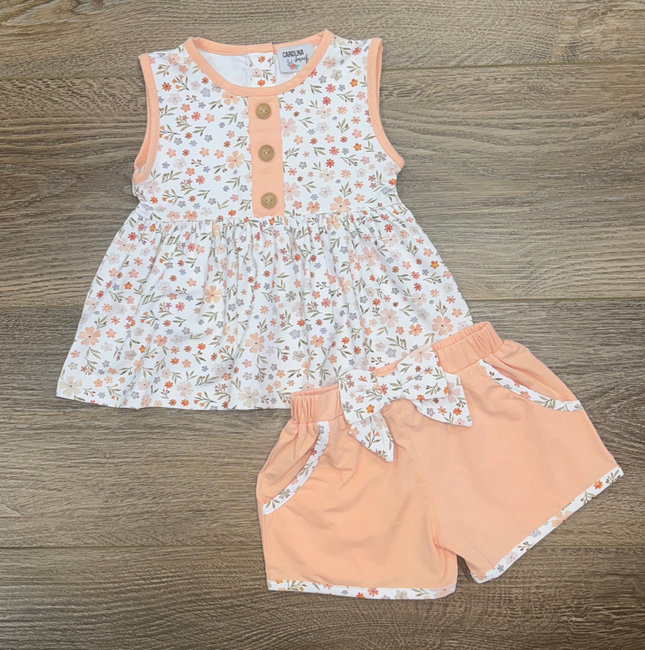 Peach Floral Short Set