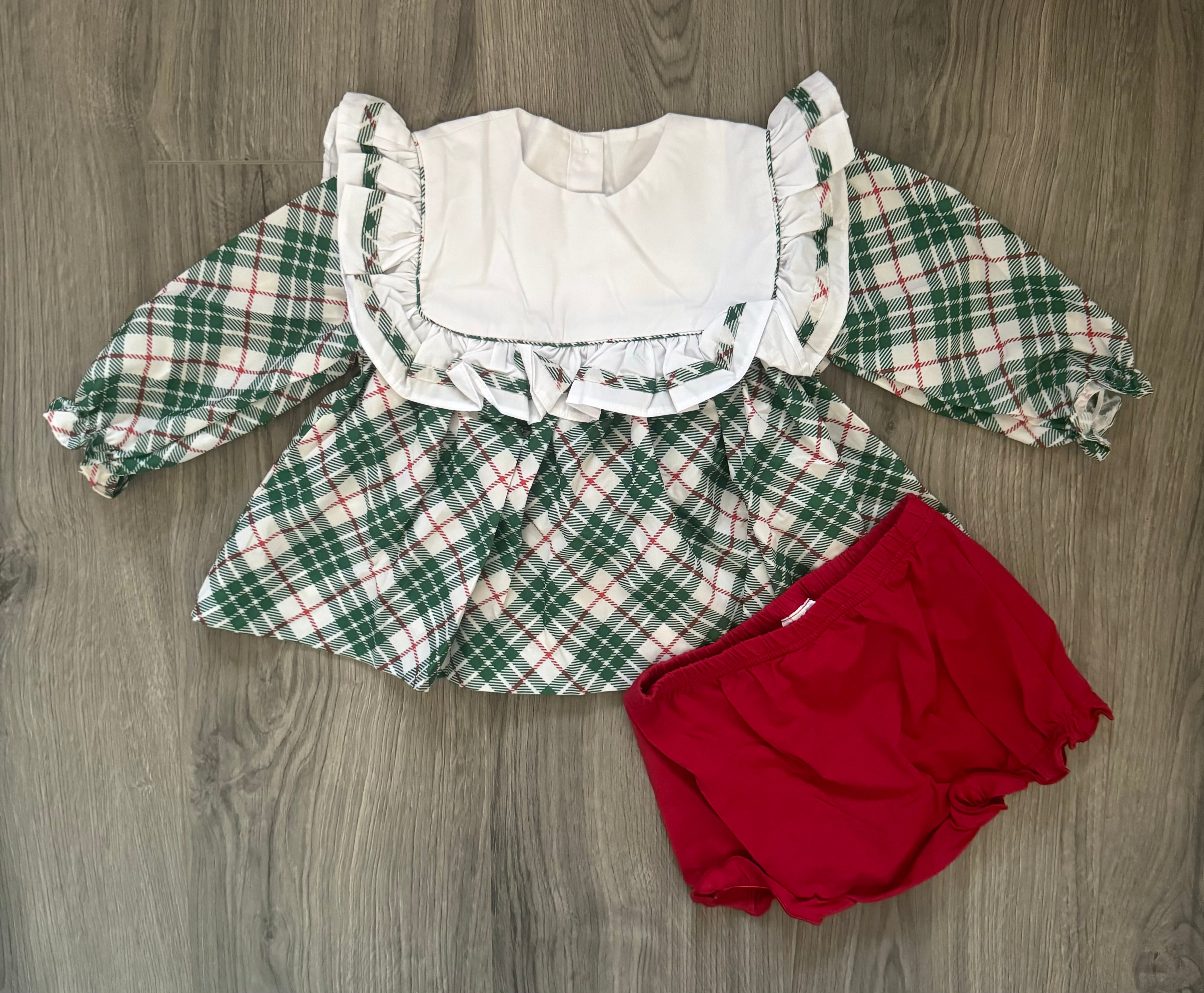 Holiday Plaid Bloomer Set