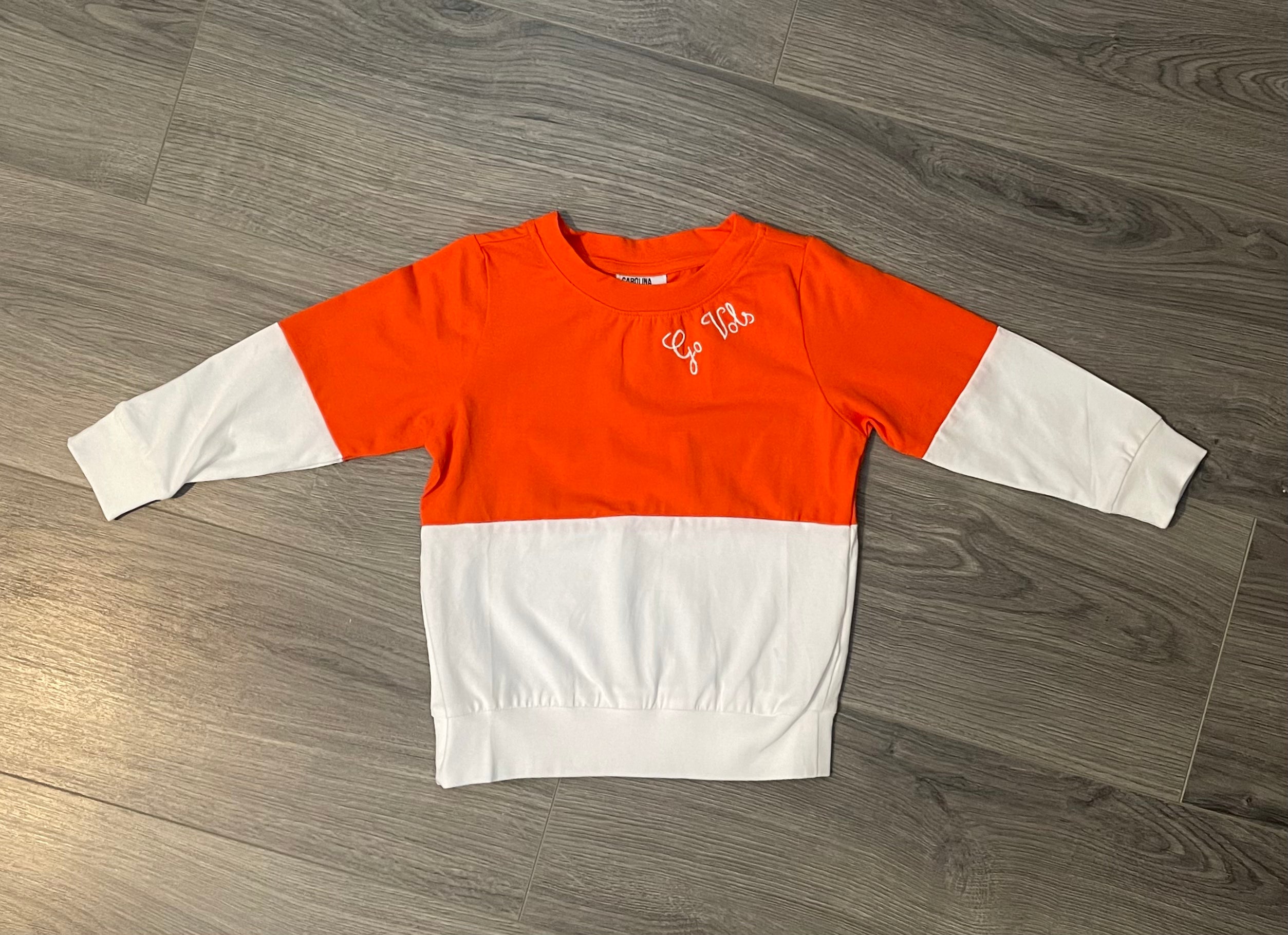 Orange/White "Go Vols" Knit Lightweight Pullover