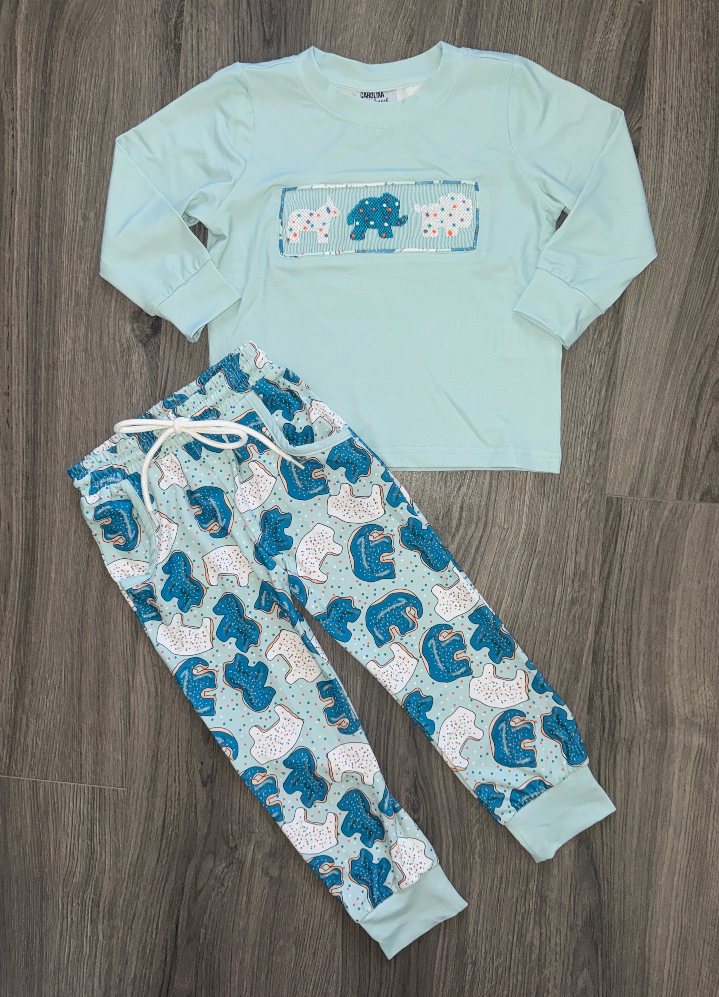 Smocked Frosted Animal Cookie Jogger Set