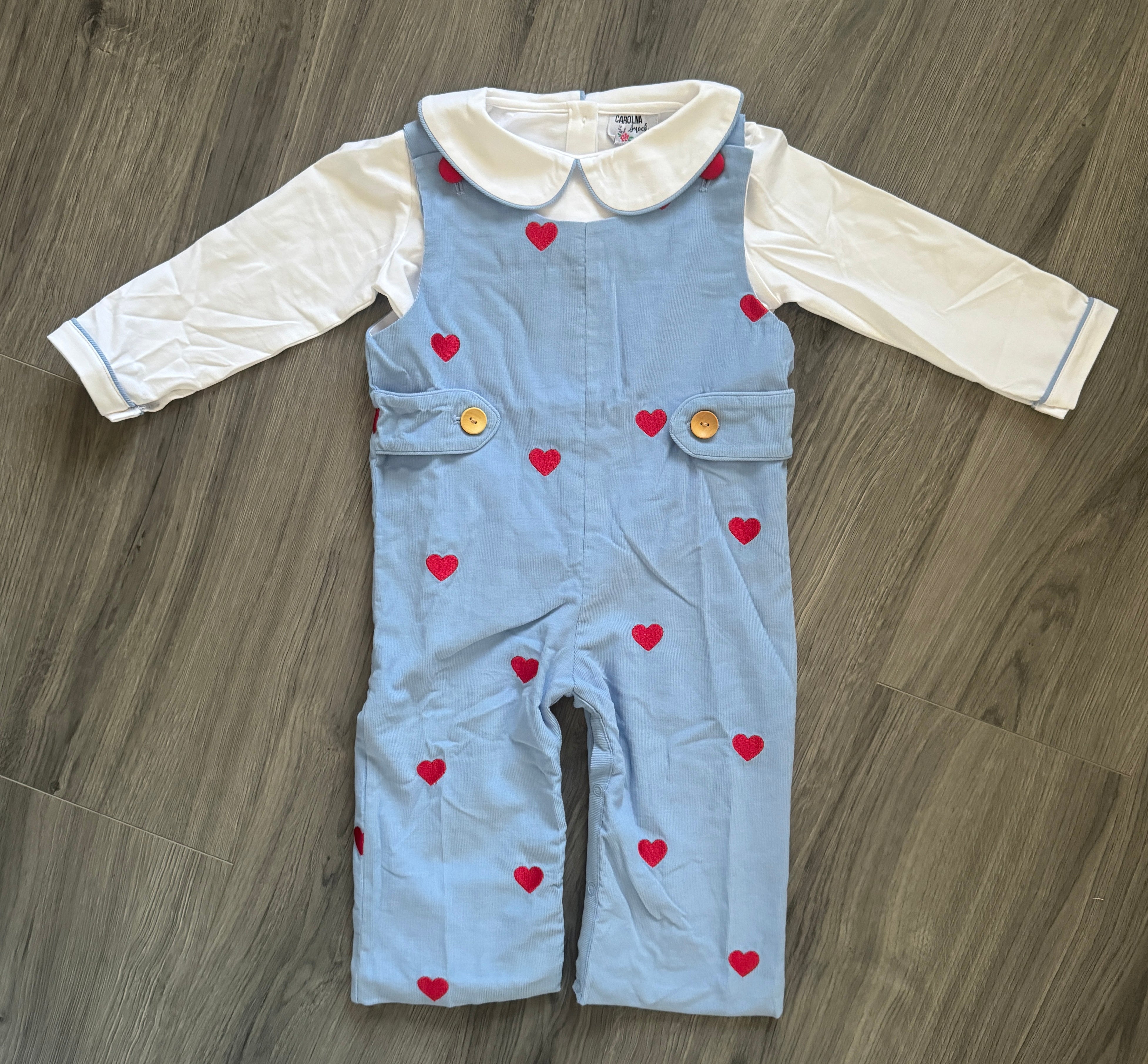 Corduroy Embroidered Heart JonJon Set