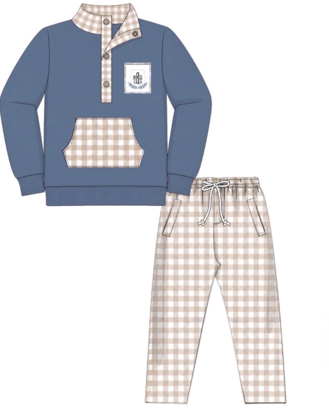 PO91 Smocked Monos Jogger Set