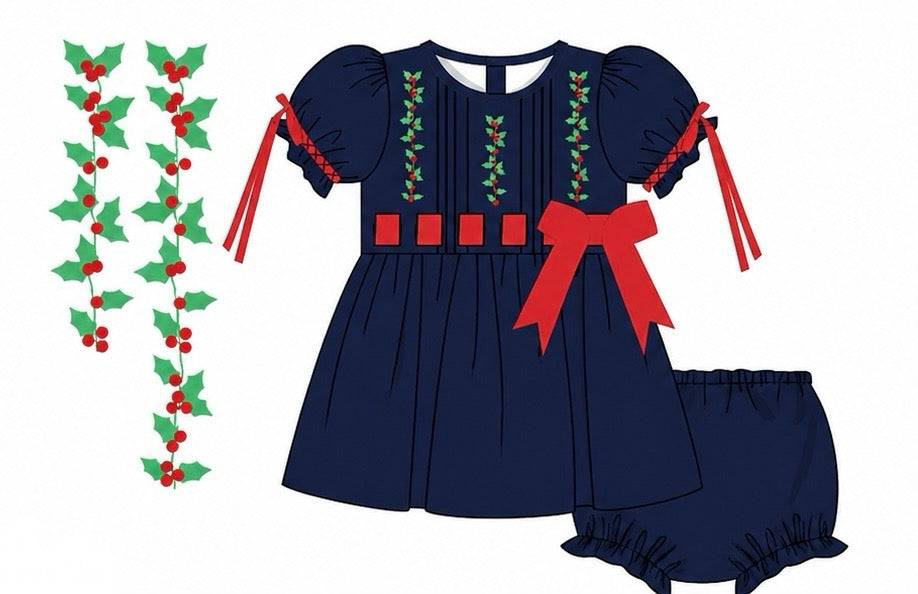 PO91 Holly-Days Bloomer Set (5T+ Dress Length)