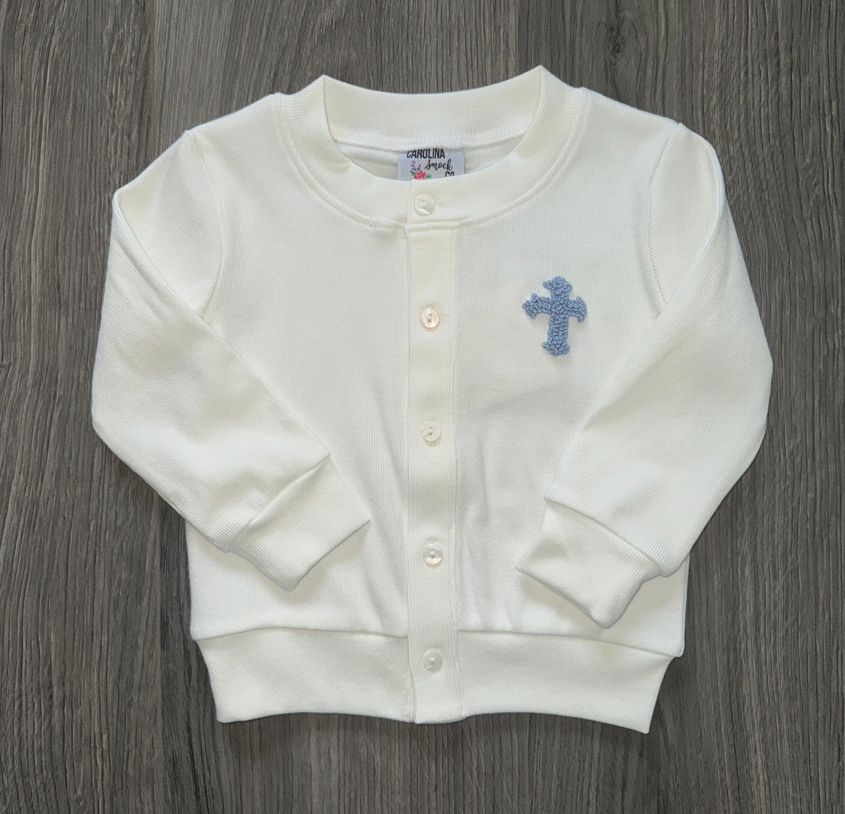 French Knot Cross Boy Cardigan