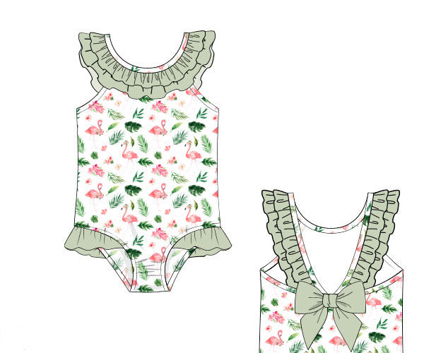 Flamingo Girls 1pc. Swimsuit