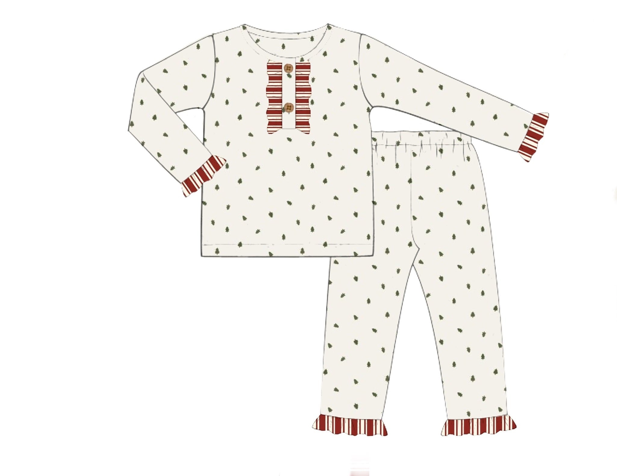 Vintage Tree Pajamas Girl Set