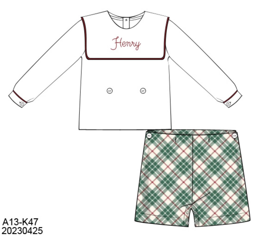 Holiday Plaid Short Set