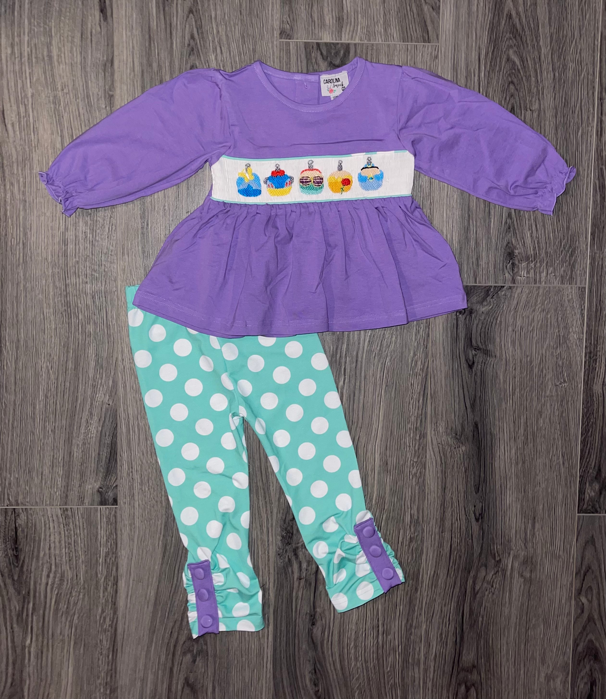 Smocked Character Ornaments Legging Set