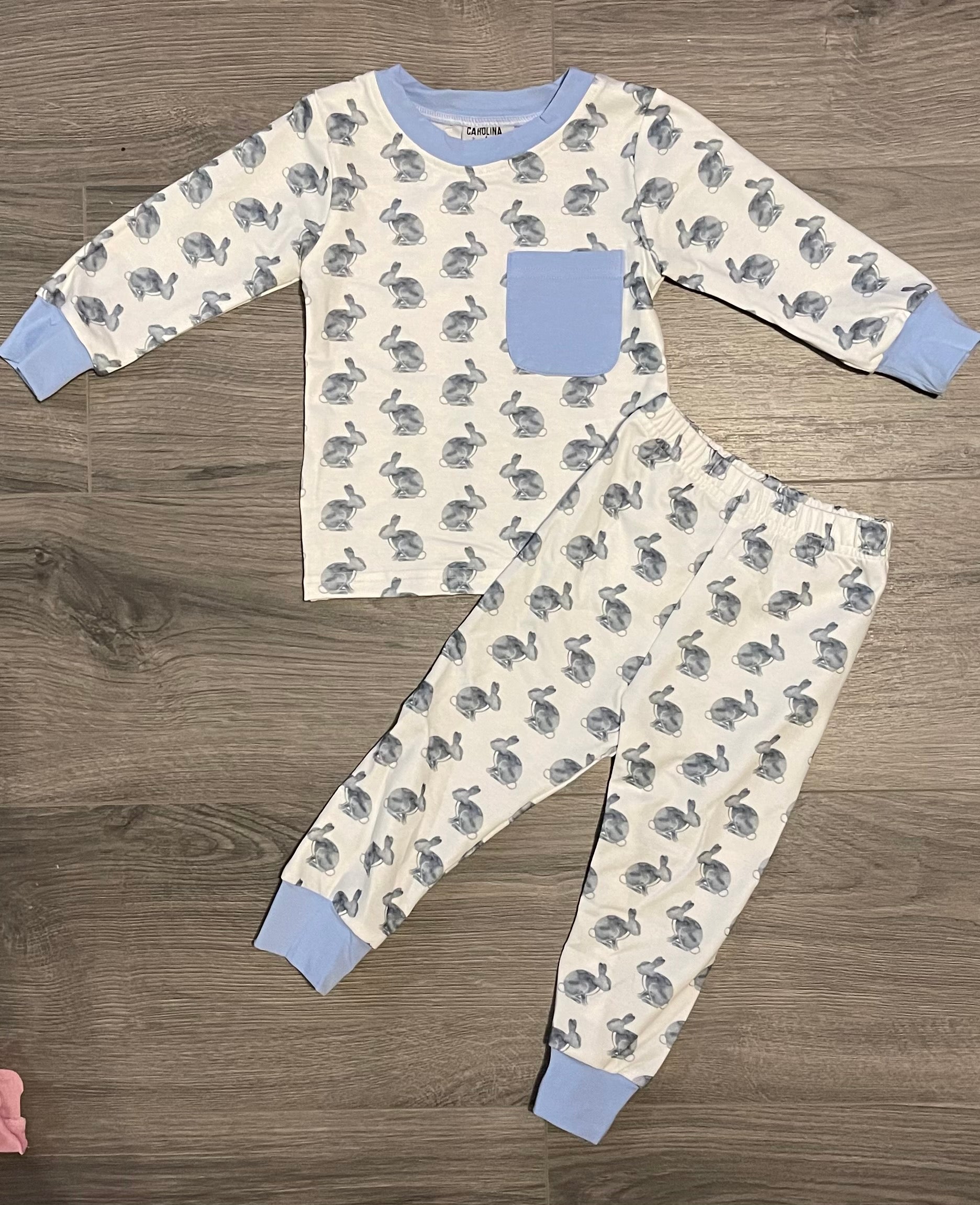 Boys Watercolor Bunny Pajamas