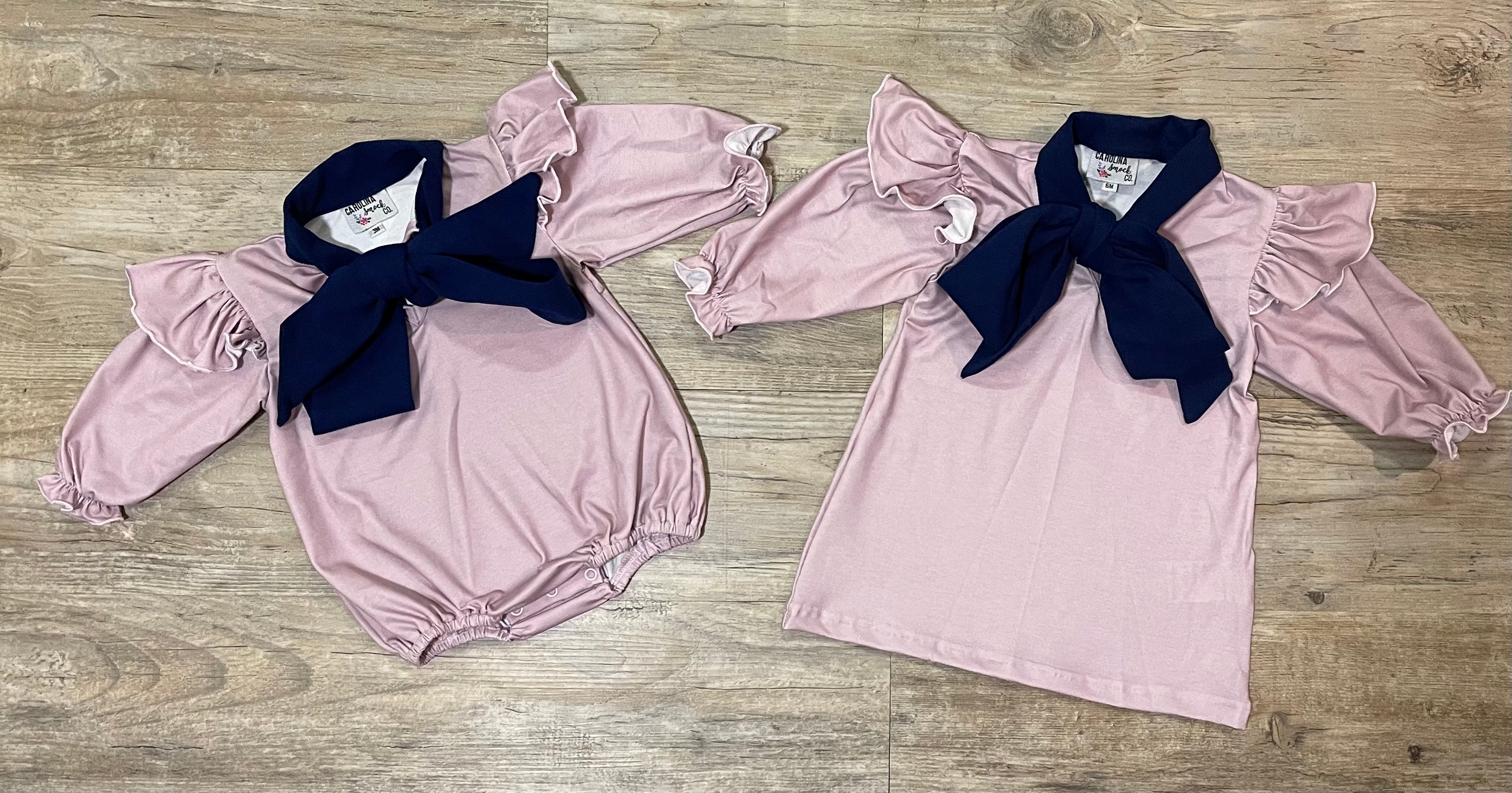 Mauve & Navy Sailor Bow Collection