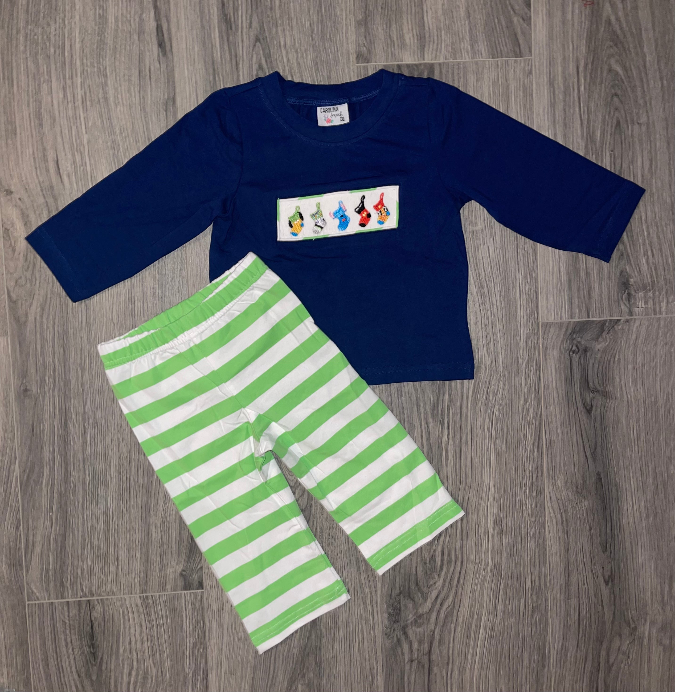 Smocked Character Stockings Pant Set